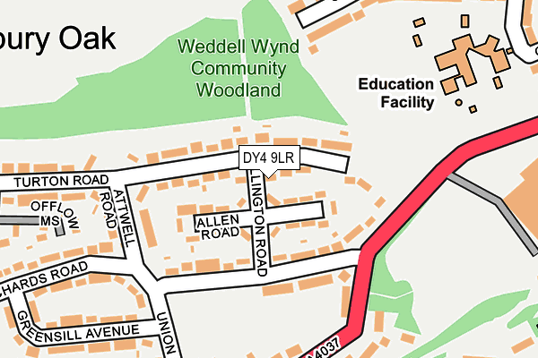 DY4 9LR map - OS OpenMap – Local (Ordnance Survey) DY4 9LR map - OS OpenMap – Local (Ordnance Survey)