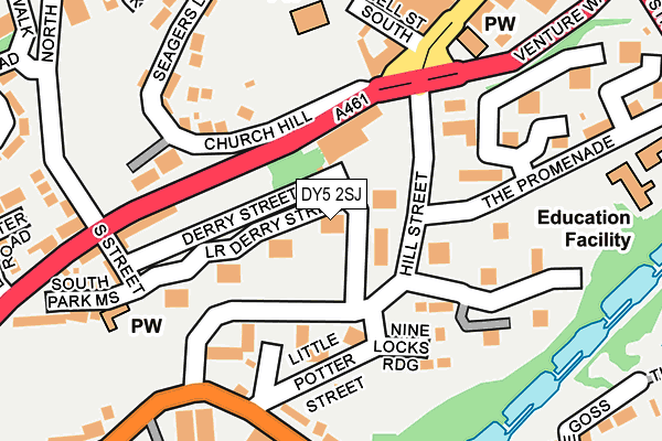 DY5 2SJ map - OS OpenMap – Local (Ordnance Survey) DY5 2SJ map - OS OpenMap – Local (Ordnance Survey)