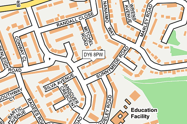 DY6 8PW map - OS OpenMap – Local (Ordnance Survey) DY6 8PW map - OS OpenMap – Local (Ordnance Survey)