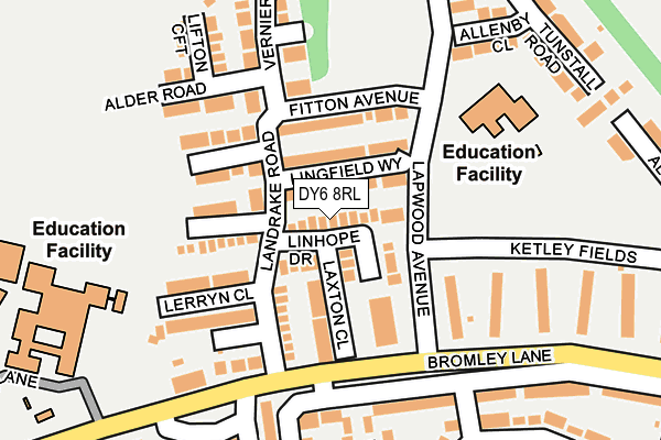 DY6 8RL map - OS OpenMap – Local (Ordnance Survey) DY6 8RL map - OS OpenMap – Local (Ordnance Survey)