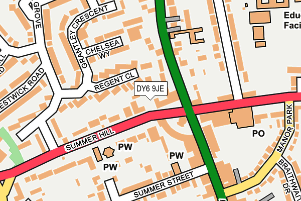 DY6 9JE map - OS OpenMap – Local (Ordnance Survey) DY6 9JE map - OS OpenMap – Local (Ordnance Survey)