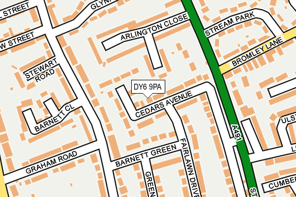 DY6 9PA map - OS OpenMap – Local (Ordnance Survey) DY6 9PA map - OS OpenMap – Local (Ordnance Survey)