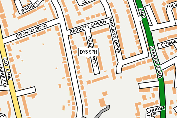 DY6 9PH map - OS OpenMap – Local (Ordnance Survey) DY6 9PH map - OS OpenMap – Local (Ordnance Survey)