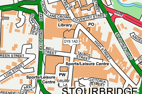 DY8 1AD map - OS OpenMap – Local (Ordnance Survey) DY8 1AD map - OS OpenMap – Local (Ordnance Survey)