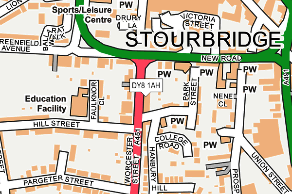 DY8 1AH map - OS OpenMap – Local (Ordnance Survey) DY8 1AH map - OS OpenMap – Local (Ordnance Survey)