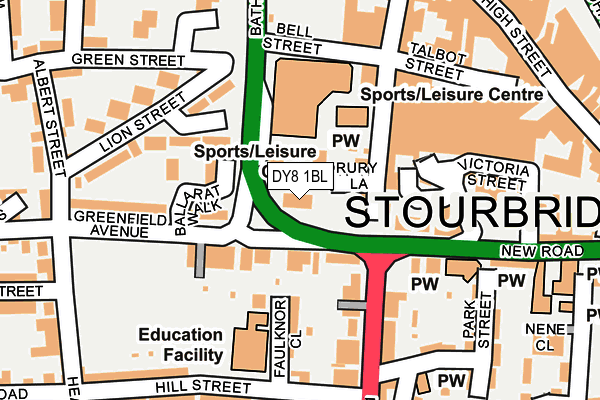 DY8 1BL map - OS OpenMap – Local (Ordnance Survey) DY8 1BL map - OS OpenMap – Local (Ordnance Survey)