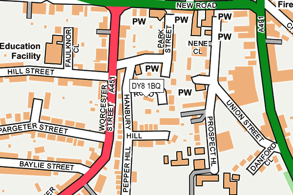 DY8 1BQ map - OS OpenMap – Local (Ordnance Survey) DY8 1BQ map - OS OpenMap – Local (Ordnance Survey)