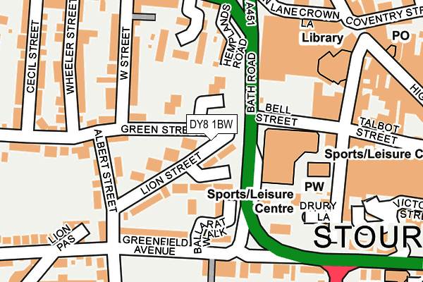 DY8 1BW map - OS OpenMap – Local (Ordnance Survey) DY8 1BW map - OS OpenMap – Local (Ordnance Survey)