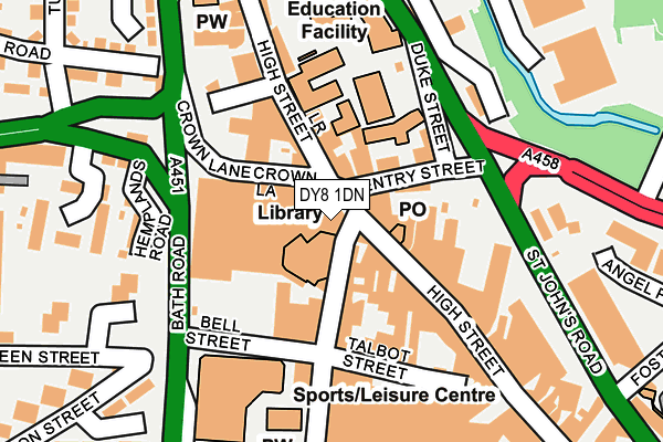 DY8 1DN map - OS OpenMap – Local (Ordnance Survey) DY8 1DN map - OS OpenMap – Local (Ordnance Survey)