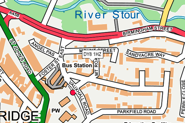 DY8 1HZ map - OS OpenMap – Local (Ordnance Survey)