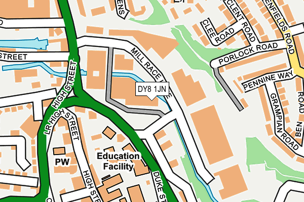 DY8 1JN map - OS OpenMap – Local (Ordnance Survey) DY8 1JN map - OS OpenMap – Local (Ordnance Survey)