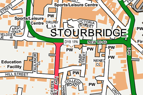 DY8 1PA map - OS OpenMap – Local (Ordnance Survey) DY8 1PA map - OS OpenMap – Local (Ordnance Survey)
