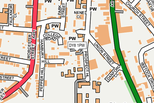DY8 1PW map - OS OpenMap – Local (Ordnance Survey) DY8 1PW map - OS OpenMap – Local (Ordnance Survey)