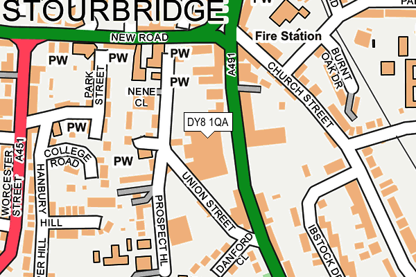 DY8 1QA map - OS OpenMap – Local (Ordnance Survey) DY8 1QA map - OS OpenMap – Local (Ordnance Survey)