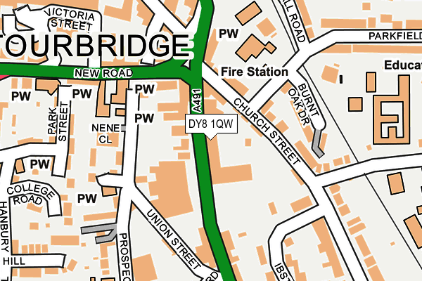DY8 1QW map - OS OpenMap – Local (Ordnance Survey) DY8 1QW map - OS OpenMap – Local (Ordnance Survey)