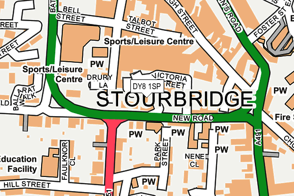 DY8 1SP map - OS OpenMap – Local (Ordnance Survey) DY8 1SP map - OS OpenMap – Local (Ordnance Survey)