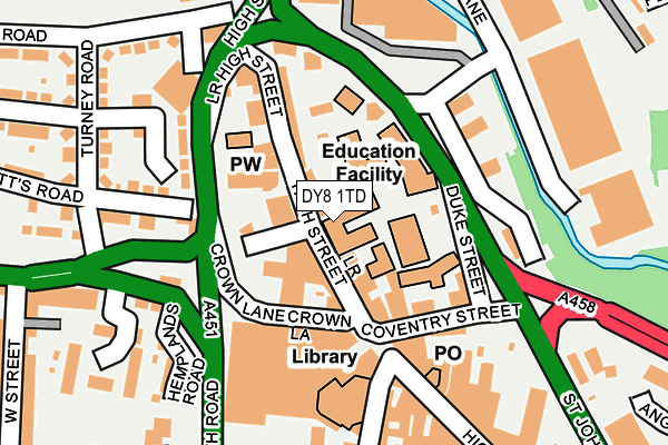 DY8 1TD map - OS OpenMap – Local (Ordnance Survey) DY8 1TD map - OS OpenMap – Local (Ordnance Survey)
