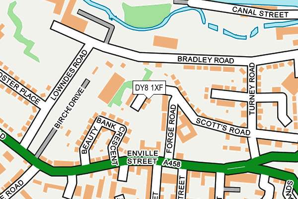 DY8 1XF map - OS OpenMap – Local (Ordnance Survey)