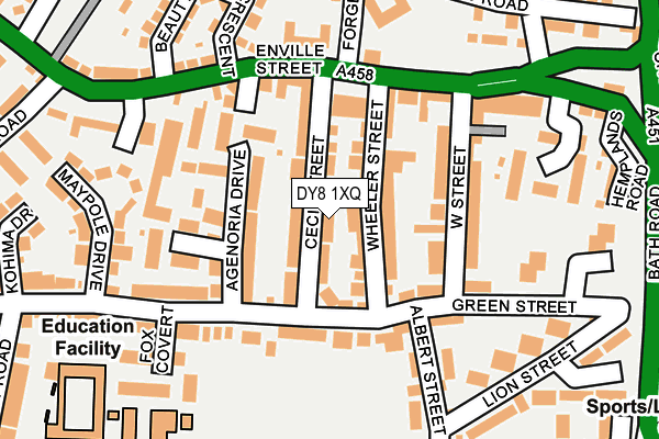 DY8 1XQ map - OS OpenMap – Local (Ordnance Survey) DY8 1XQ map - OS OpenMap – Local (Ordnance Survey)