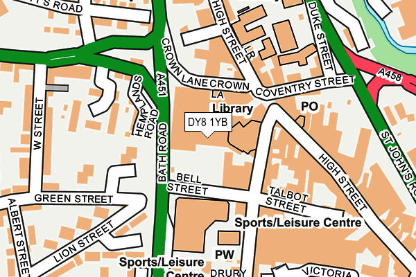 DY8 1YB map - OS OpenMap – Local (Ordnance Survey) DY8 1YB map - OS OpenMap – Local (Ordnance Survey)