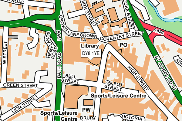 DY8 1YE map - OS OpenMap – Local (Ordnance Survey) DY8 1YE map - OS OpenMap – Local (Ordnance Survey)
