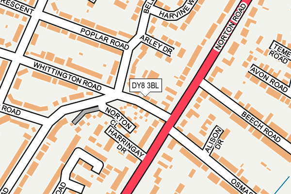 DY8 3BL map - OS OpenMap – Local (Ordnance Survey) DY8 3BL map - OS OpenMap – Local (Ordnance Survey)