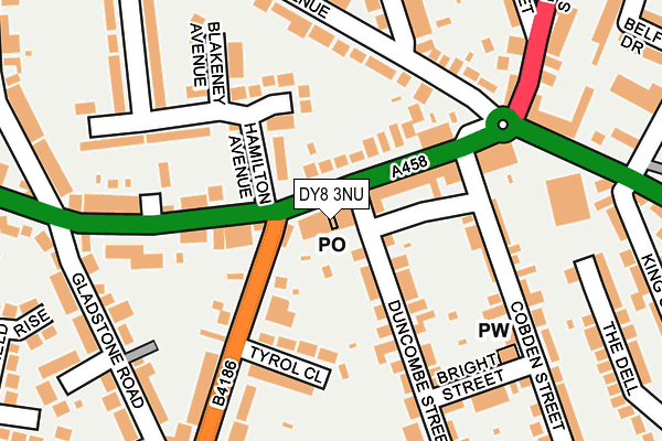DY8 3NU map - OS OpenMap – Local (Ordnance Survey) DY8 3NU map - OS OpenMap – Local (Ordnance Survey)