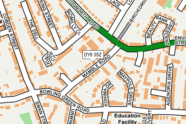 DY8 3SZ map - OS OpenMap – Local (Ordnance Survey) DY8 3SZ map - OS OpenMap – Local (Ordnance Survey)