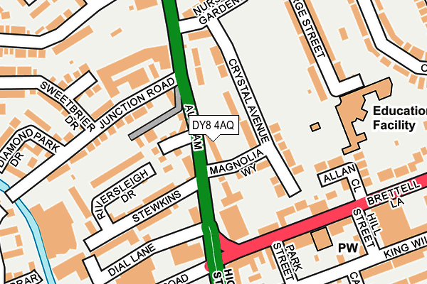 DY8 4AQ map - OS OpenMap – Local (Ordnance Survey) DY8 4AQ map - OS OpenMap – Local (Ordnance Survey)