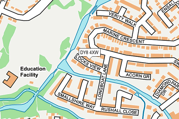 DY8 4XW map - OS OpenMap – Local (Ordnance Survey) DY8 4XW map - OS OpenMap – Local (Ordnance Survey)