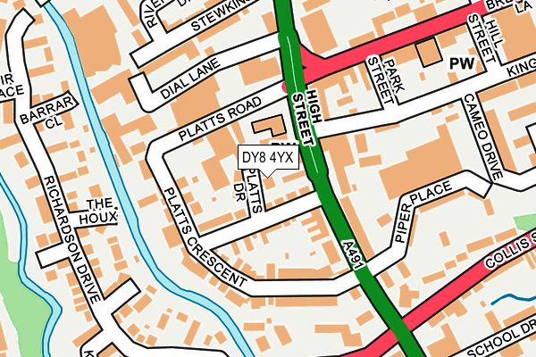 DY8 4YX map - OS OpenMap – Local (Ordnance Survey) DY8 4YX map - OS OpenMap – Local (Ordnance Survey)