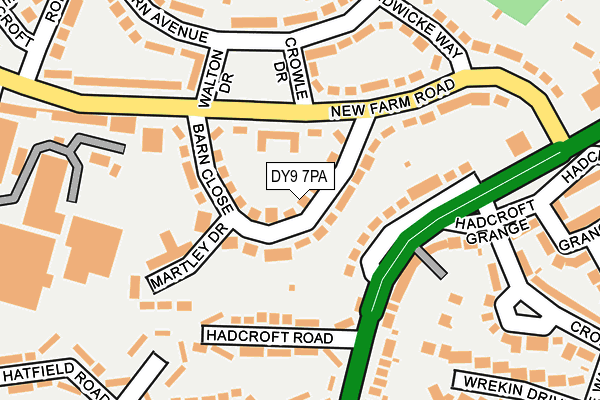 DY9 7PA map - OS OpenMap – Local (Ordnance Survey) DY9 7PA map - OS OpenMap – Local (Ordnance Survey)