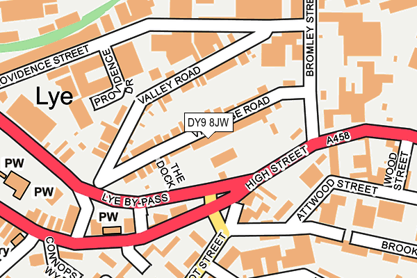 DY9 8JW map - OS OpenMap – Local (Ordnance Survey) DY9 8JW map - OS OpenMap – Local (Ordnance Survey)
