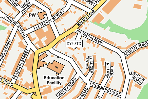 DY9 8TD map - OS OpenMap – Local (Ordnance Survey) DY9 8TD map - OS OpenMap – Local (Ordnance Survey)