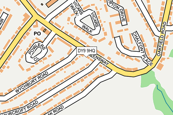 DY9 9HQ map - OS OpenMap – Local (Ordnance Survey) DY9 9HQ map - OS OpenMap – Local (Ordnance Survey)