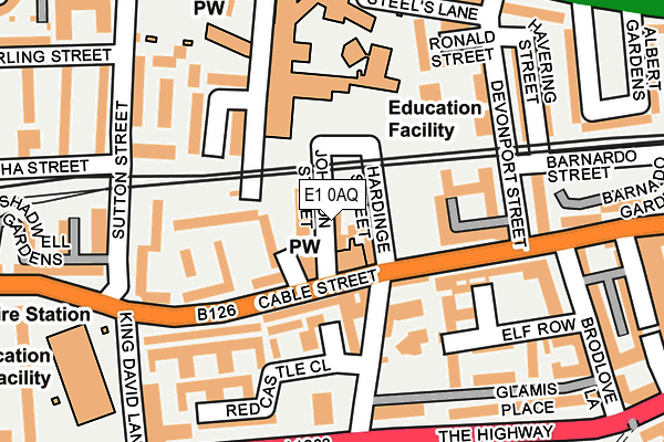 E1 0AQ map - OS OpenMap – Local (Ordnance Survey) E1 0AQ map - OS OpenMap – Local (Ordnance Survey)
