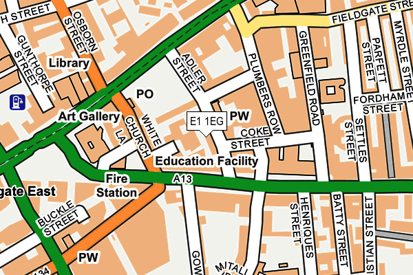 E1 1EG map - OS OpenMap – Local (Ordnance Survey) E1 1EG map - OS OpenMap – Local (Ordnance Survey)