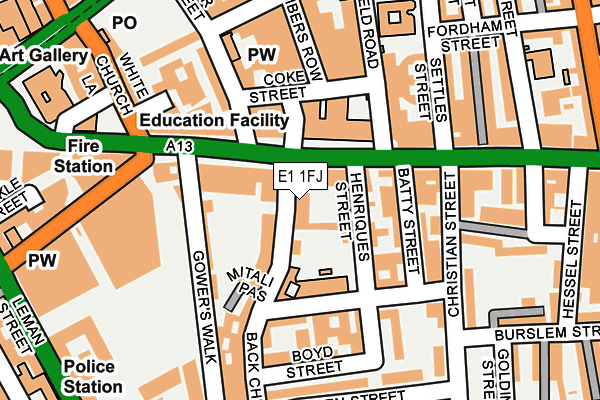 E1 1FJ map - OS OpenMap – Local (Ordnance Survey) E1 1FJ map - OS OpenMap – Local (Ordnance Survey)