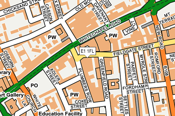 E1 1FL map - OS OpenMap – Local (Ordnance Survey) E1 1FL map - OS OpenMap – Local (Ordnance Survey)