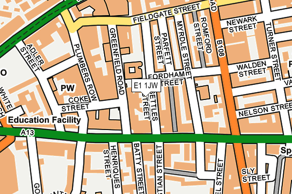 E1 1JW map - OS OpenMap – Local (Ordnance Survey) E1 1JW map - OS OpenMap – Local (Ordnance Survey)