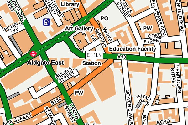 E1 1LN map - OS OpenMap – Local (Ordnance Survey) E1 1LN map - OS OpenMap – Local (Ordnance Survey)