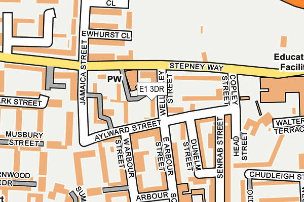 E1 3DR map - OS OpenMap – Local (Ordnance Survey) E1 3DR map - OS OpenMap – Local (Ordnance Survey)