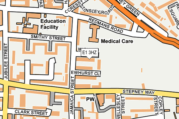 E1 3HZ map - OS OpenMap – Local (Ordnance Survey) E1 3HZ map - OS OpenMap – Local (Ordnance Survey)