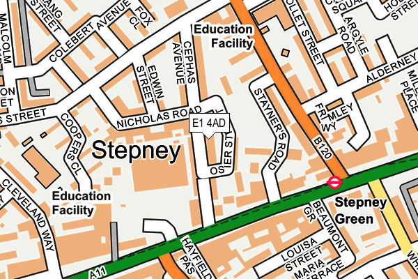 E1 4AD map - OS OpenMap – Local (Ordnance Survey) E1 4AD map - OS OpenMap – Local (Ordnance Survey)