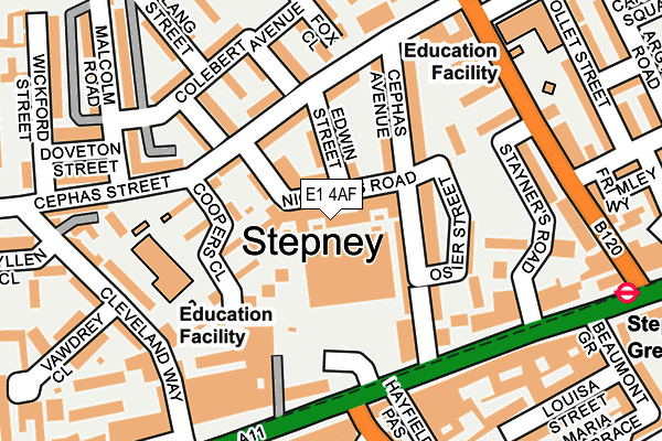 E1 4AF map - OS OpenMap – Local (Ordnance Survey) E1 4AF map - OS OpenMap – Local (Ordnance Survey)