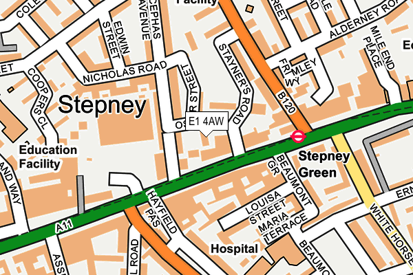 E1 4AW map - OS OpenMap – Local (Ordnance Survey) E1 4AW map - OS OpenMap – Local (Ordnance Survey)