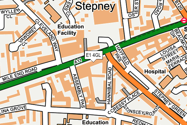 E1 4GL map - OS OpenMap – Local (Ordnance Survey) E1 4GL map - OS OpenMap – Local (Ordnance Survey)