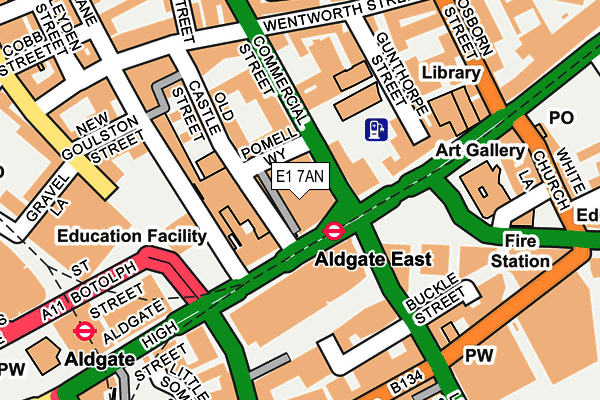 E1 7AN map - OS OpenMap – Local (Ordnance Survey)
