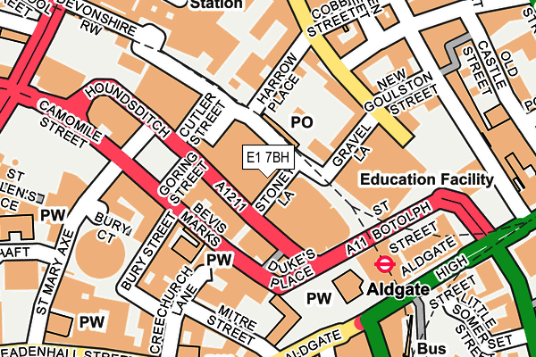 E1 7BH map - OS OpenMap – Local (Ordnance Survey)