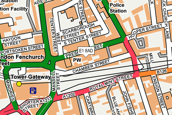 E1 8AD map - OS OpenMap – Local (Ordnance Survey)